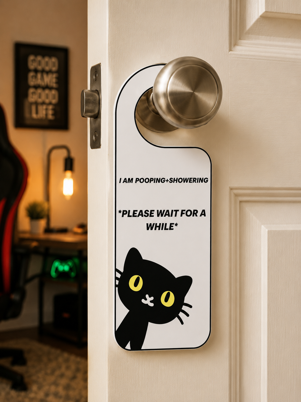 Pooping Door Sign